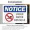 Signmission Under Water Obstacle Sign With Symbol, 14 in W x Rectangle, Vinyl Decal OS-2PACK-NS-D-1014-L-18760 - alternate 5